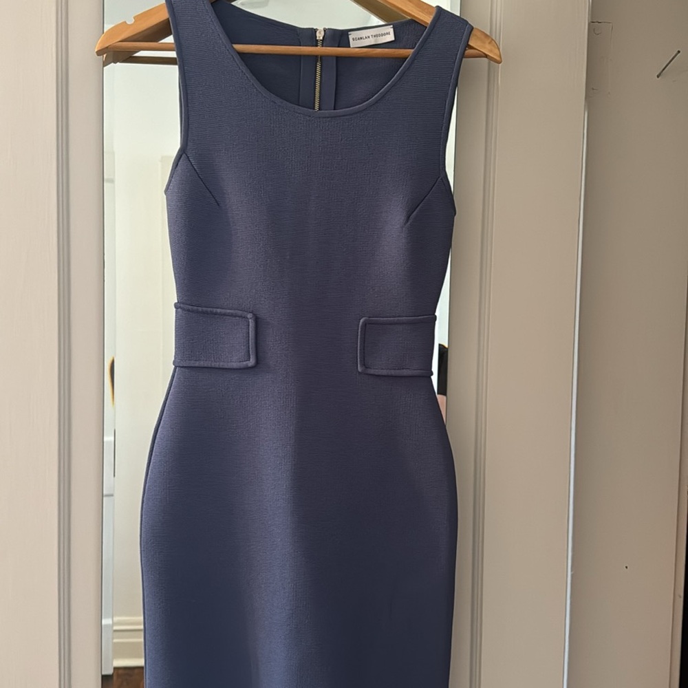 NWOT Scanlan Theodore crepe knit blue dress